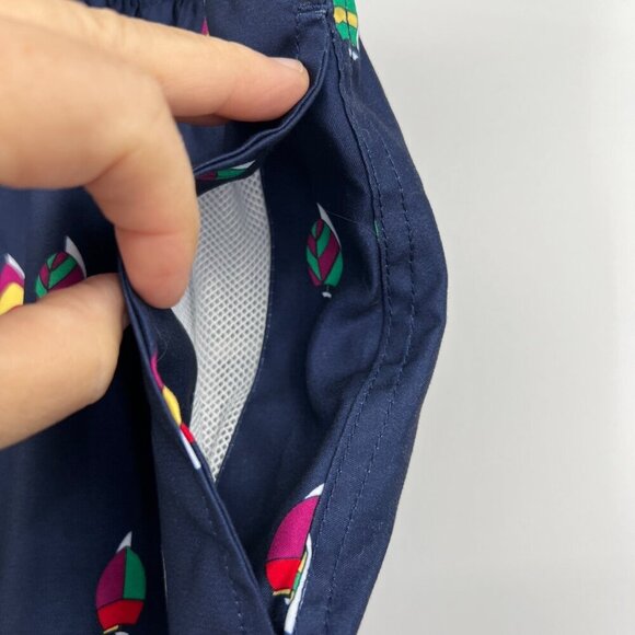 Lands End Swim Trunks Lined Men's size large navy all over sailboat print bathin - Picture 4 of 12